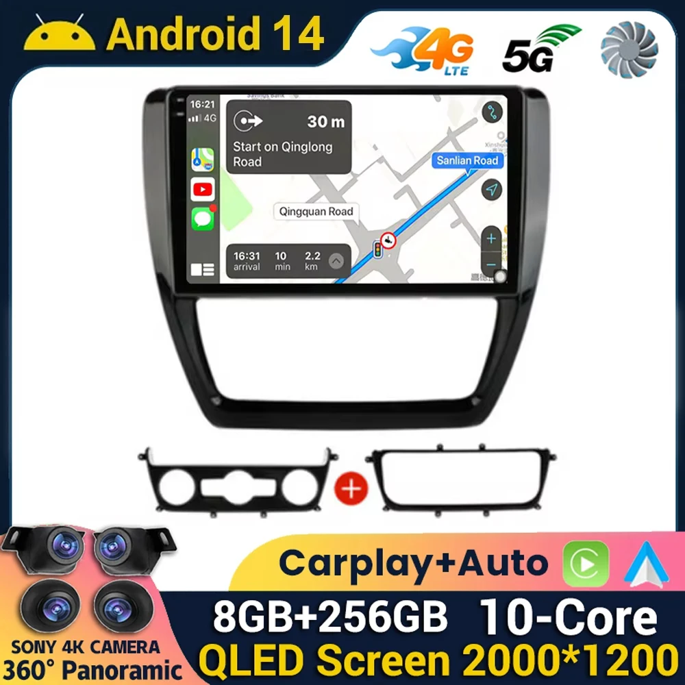 

Android 14 Carplay Auto Car Radio For Volkswagen VW Sagitar Jetta 6 Bora 2011-2018 Multimedia Video Player Navi GPS Head Unit BT