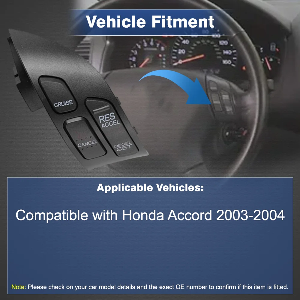 

Cruise Control Switch Steering Wheel Audio Control Button for Honda Accord 2003-2004 35880SDAA01 36770SDAA01