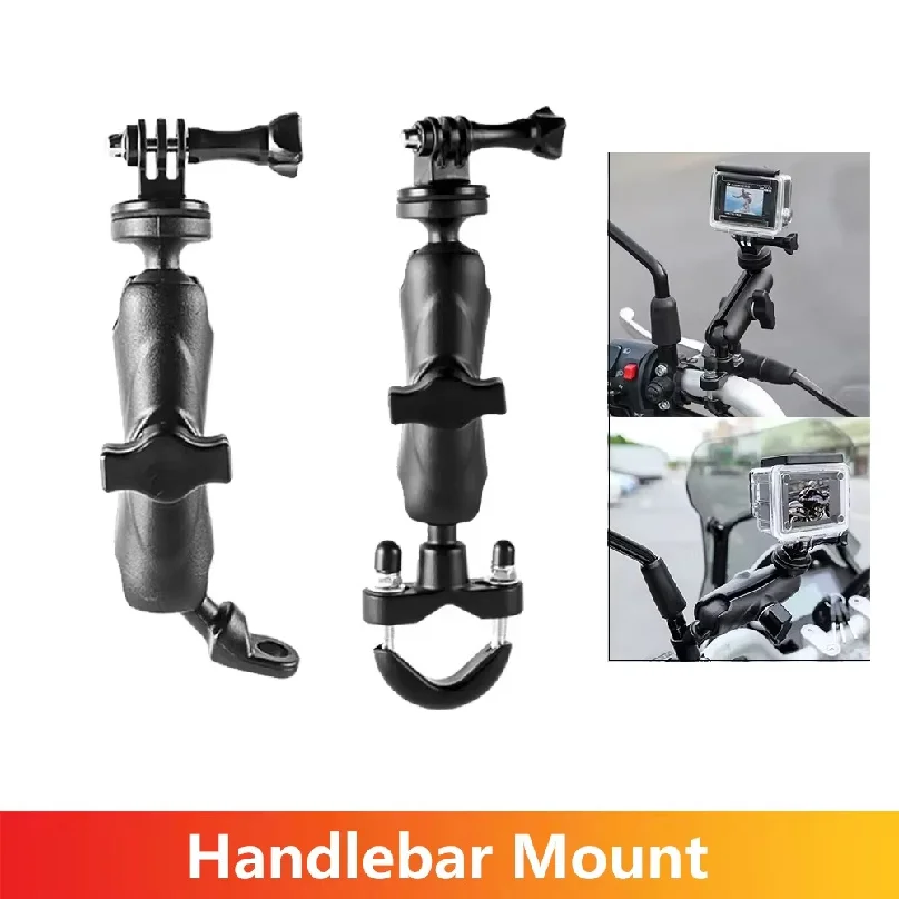 Motorcycle Handlebar Mount Mirror Holder Bicycle Mount For GoPro 13 12 11 10 9 Insta360 SJCAM DJI Osmo Action Camera Accessories