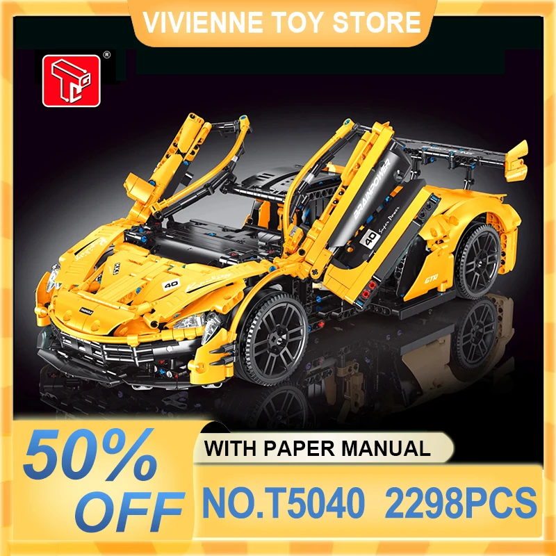 TGL T5040 High-Tech Speed Champions P1 Racing Car Hypercar Building Block Sport Vehicle Brick Puzzle Children Toy Christmas Gift