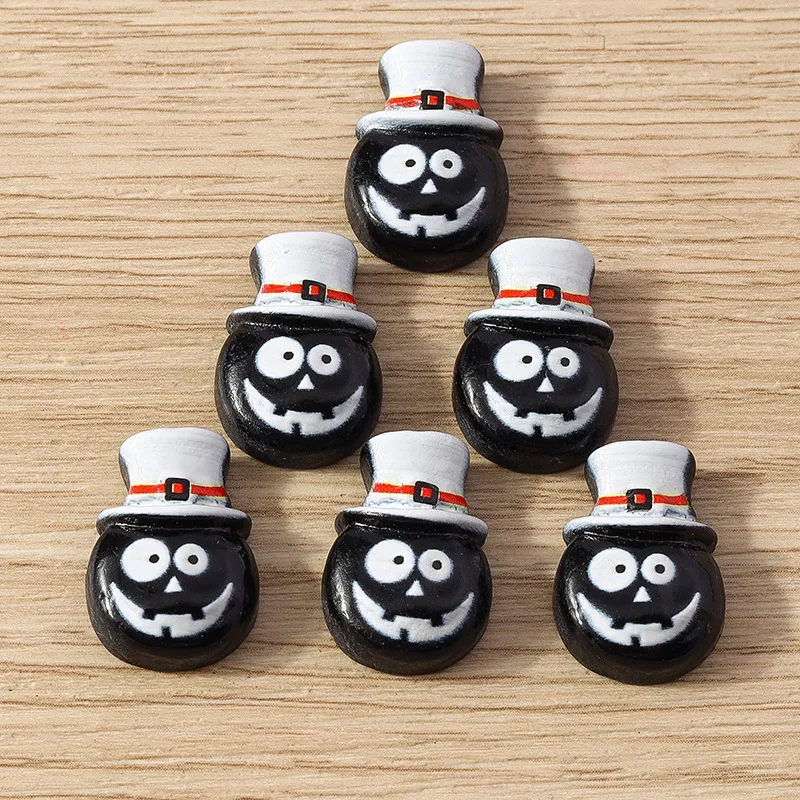 10 Pieces/Pack New Fashion Cartoon Non Perforated Halloween Ghost Face Accessories DIY Halloween Elements Phone Case Accessories