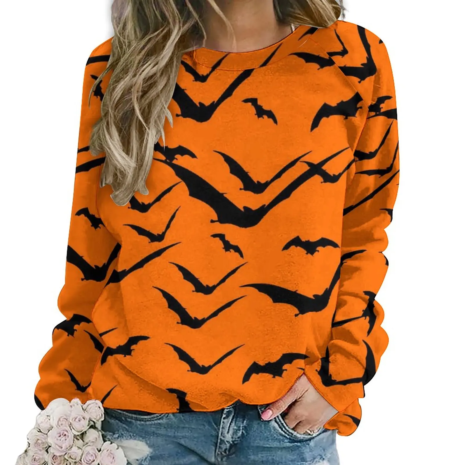 Black BAT Casual Hoodies Halloween Print Trendy Graphic Hoodie Autumn Long Sleeve Harajuku Oversize Sweatshirts Birthday Gift