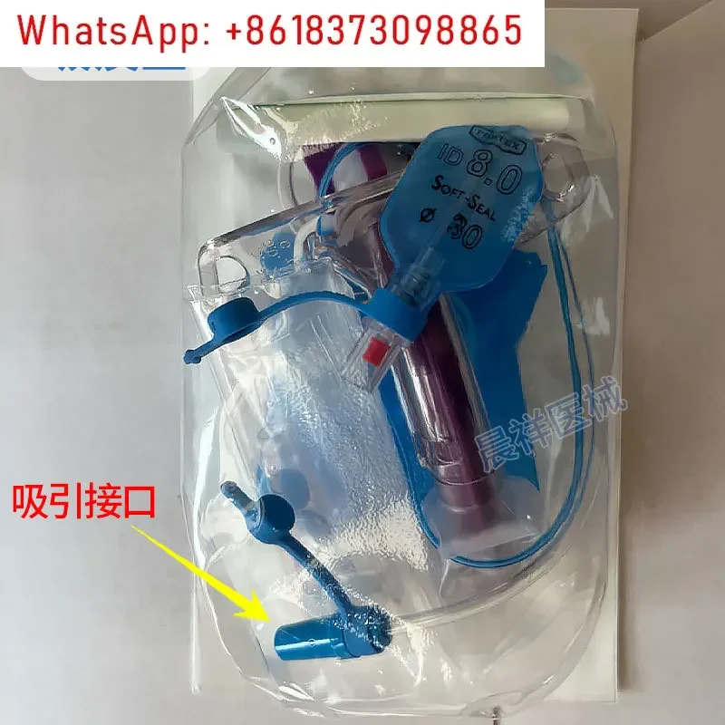 Suction tracheostomy tube fitting with airbag, disposable