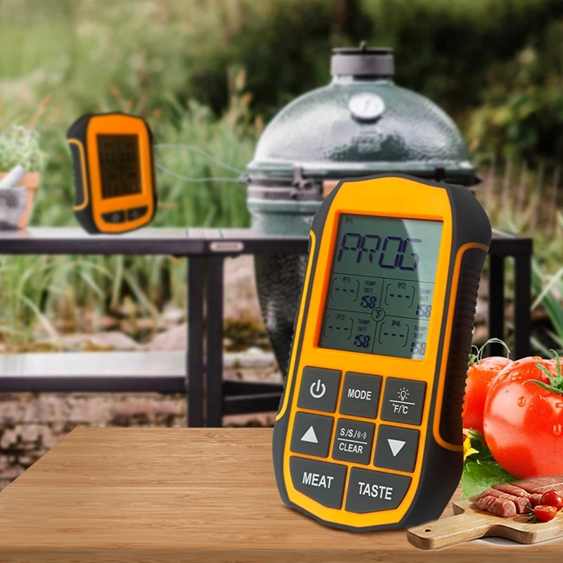 Grill Smoker BBQ Cooking Food Thermometer Digital Wireless Meat Thermometer For Grilling Smoking With 4 Probes