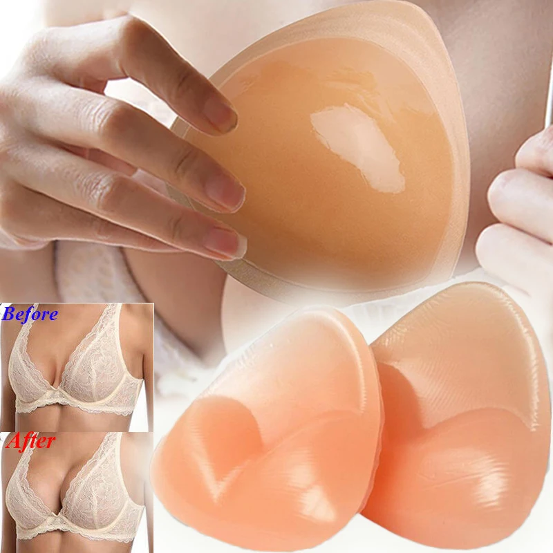 Women Bra Insert Pad Bra Cup Thicker Breast Push Up Summer Silicone Pads Nipple Cover Stickers Bikini Inserts Undies Intimat