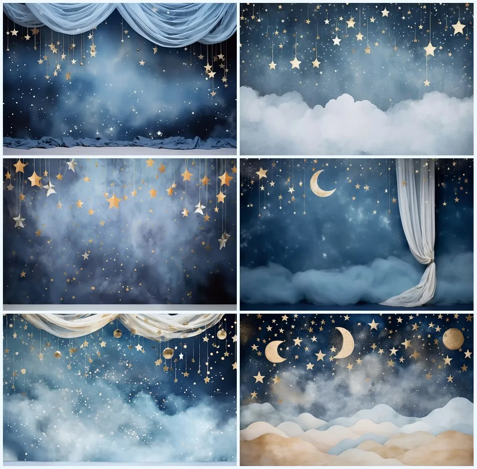 

Mehofond Starry Sky Backdrop Twinkle Little Star Universe Space Baby Shower Birthday Party Decor Photography Background Props