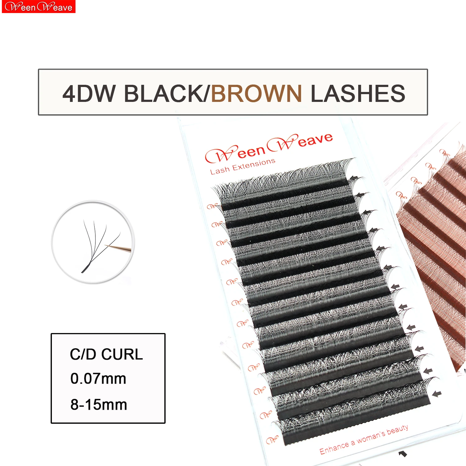 

WeenWeave 4D W Shaped Eyelash 0.07mm Premade Fans Mixed Tray Individual Lashes Soft Natural False Eyelash make up