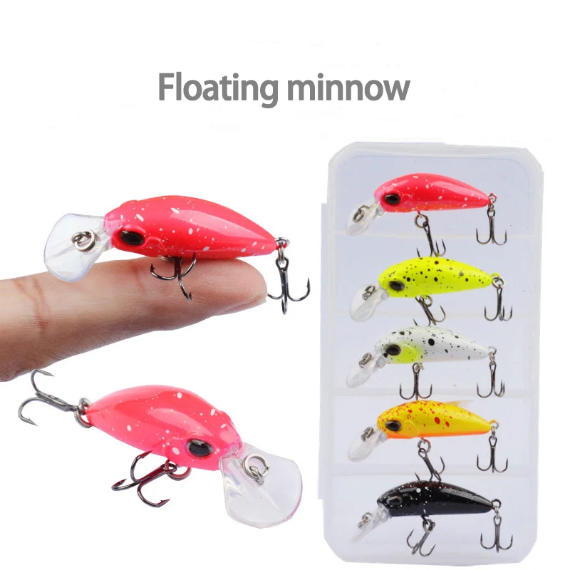 2,6 grammes de leurres micro-flottants pour achiganes aux yeux rouges, avec une perle vibrante imitation appât de surface.