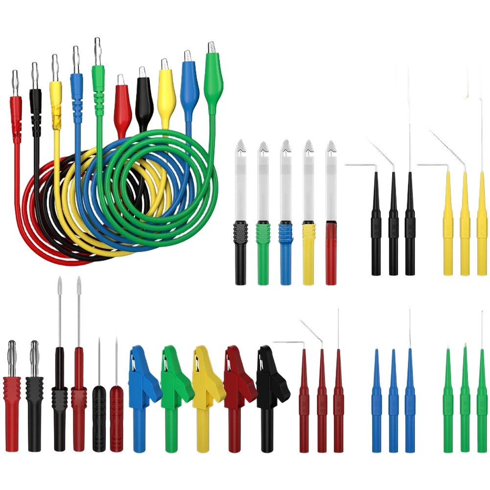 

41PCS Test Connector Kit with Crocodile Clips and Non Piercing Probes for Electrical Testing and Circuit Diagnosis