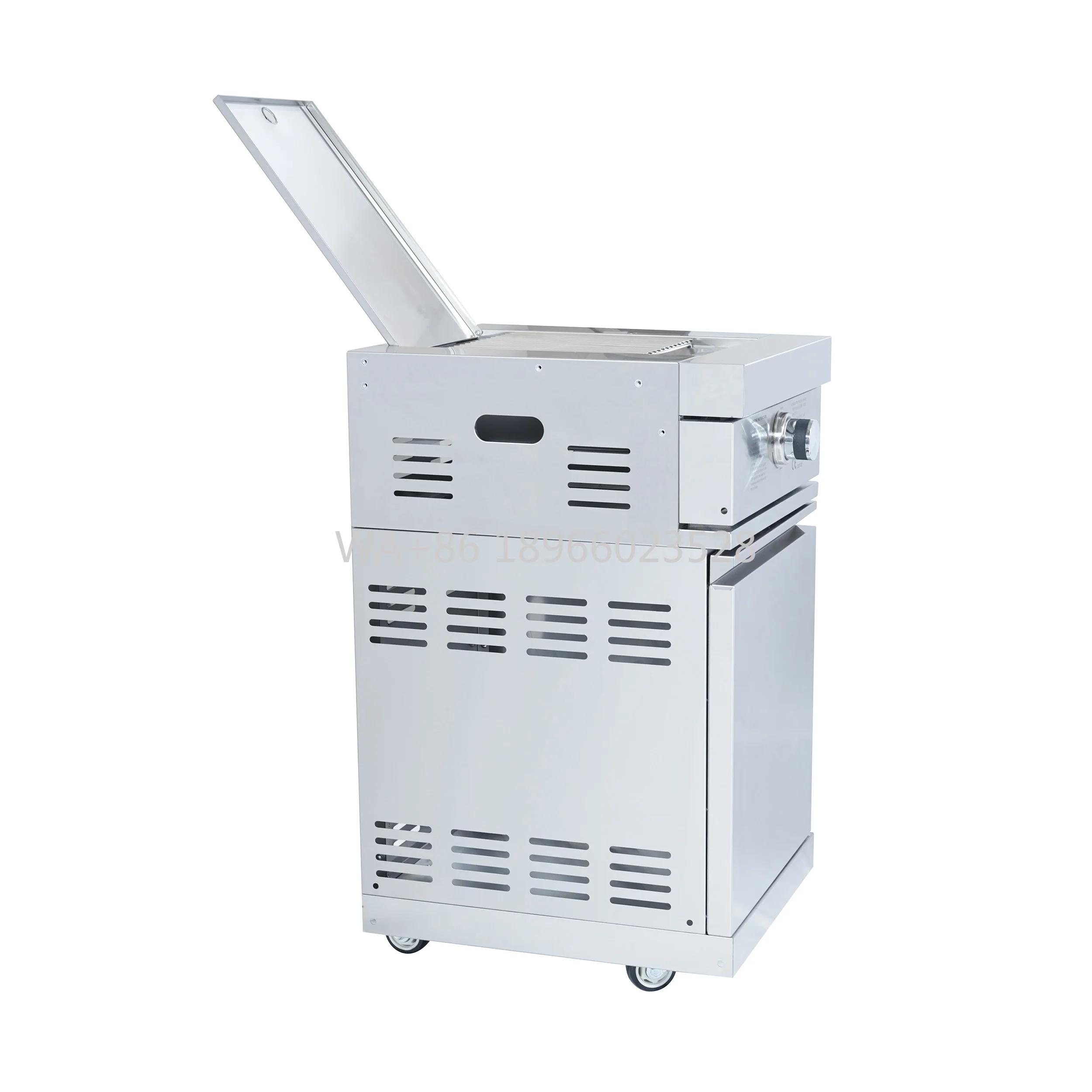 

s Гриль-машина для приготовления стейков для приготовления барбекю на открытом воздухе с 1 конфоркой, отдельно стоящая га из нержавеющей стали