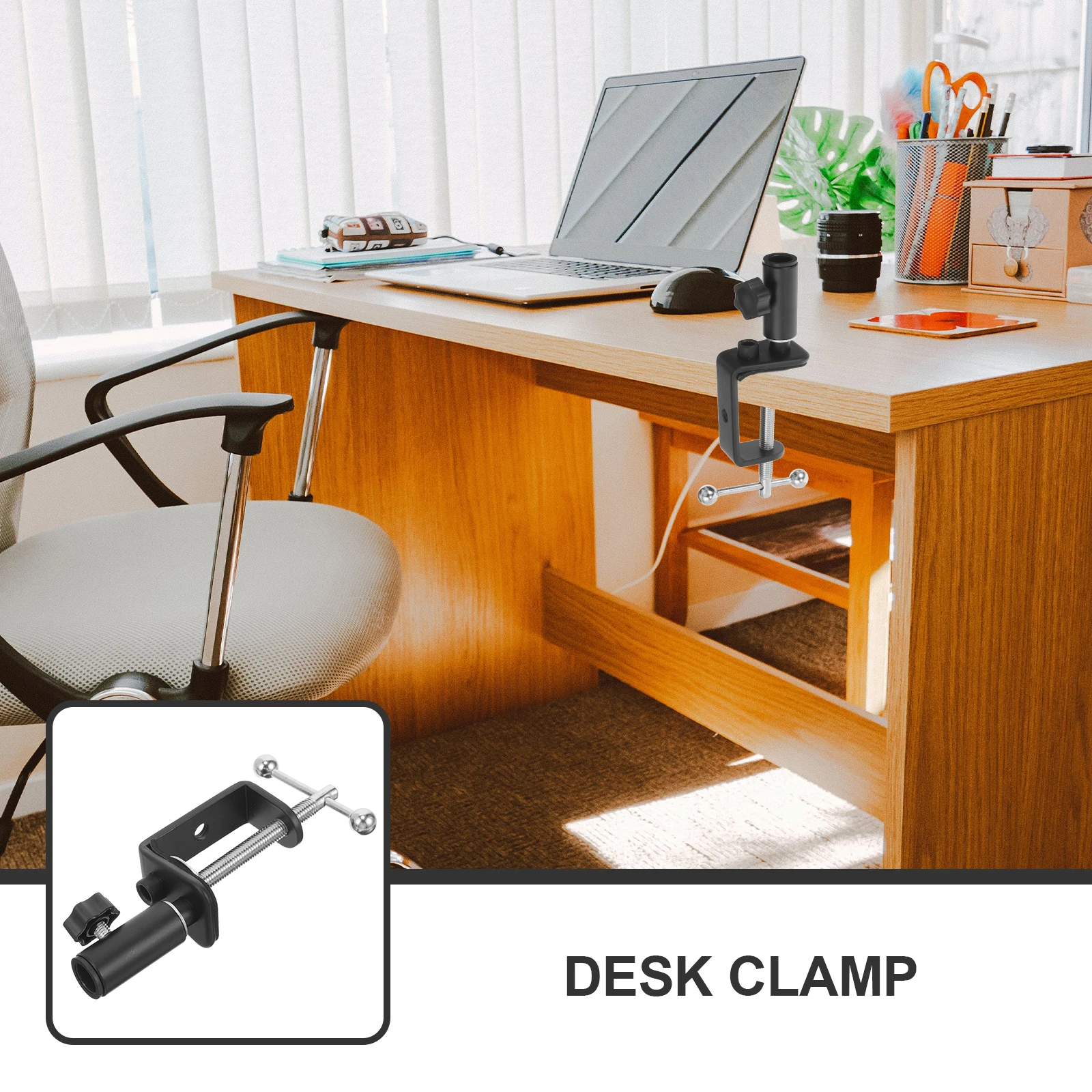 

Universal Desk C Clamp For Microphone Durable Metal Plastic Over The Table Rod Stand Adjustable Mic Arm Clip Compatible With Mic