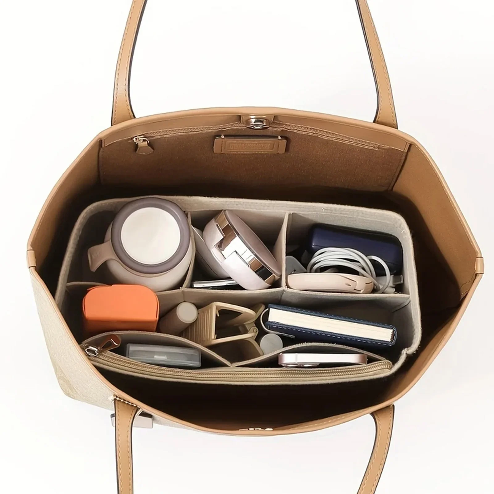 Filz-Geldbörsen-Organizer, Handtaschen-Tragetaschenformer, Insert Liner Shaper-Tasche in Taschen für Liz Visetos Speedy Neverful 2025 – Detail 2