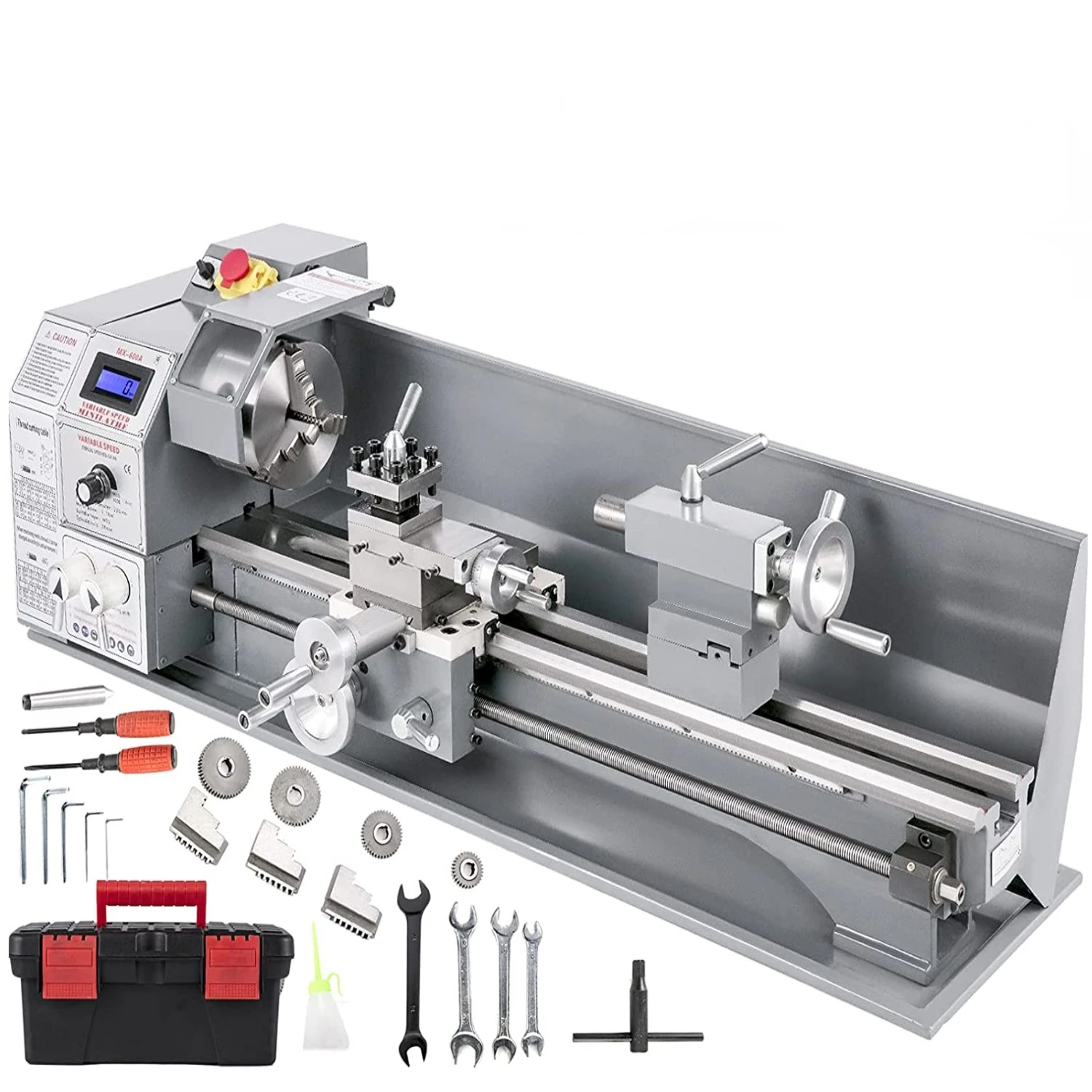 MX-750A Mini Lathe Metal 1100W Lathe Machine Drilling Machine Wood Lathe Through Hole 38mm Thread Cutting Table