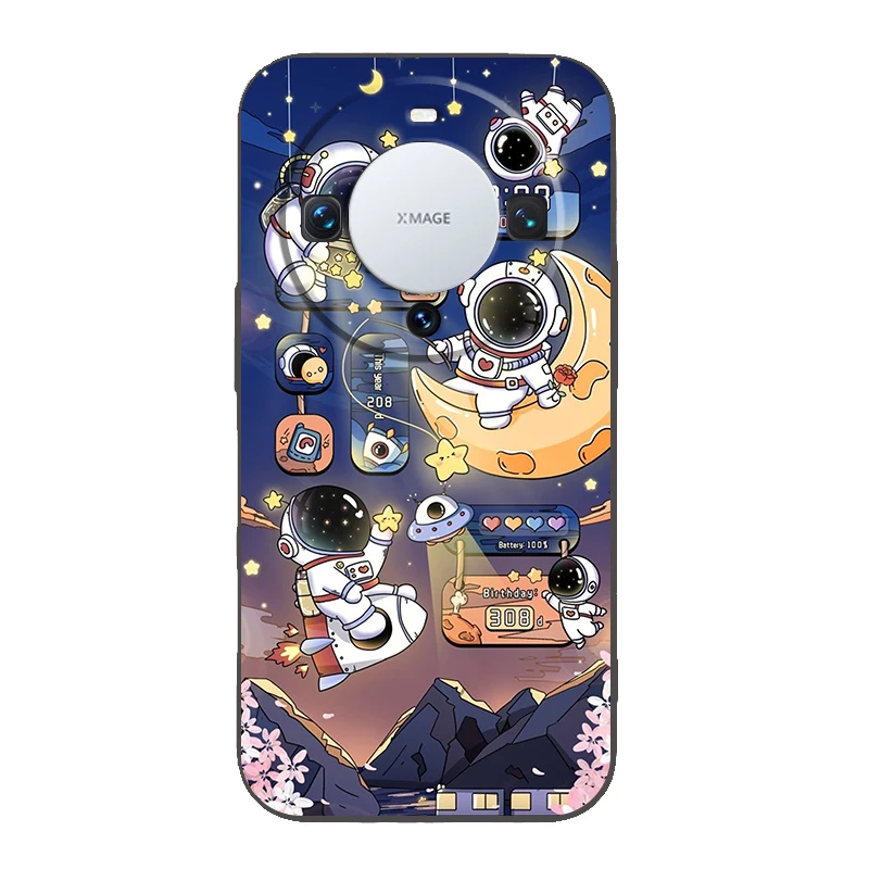 Hello Astronaut Phone Case Cover for Huawei Mate 60 Pro P50 P40 P30 P20 P10 P Smart Y6 Y7 Y9 Plus Silicone Fundas Shell Capa Bag