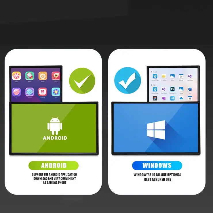 Sinmar 10 13 15 17 19 22 24 27 بوصة شاشة صناعية مدمجة مثبتة على الحائط Win10 J1900 Rs232 شاشة LCD تعمل باللمس