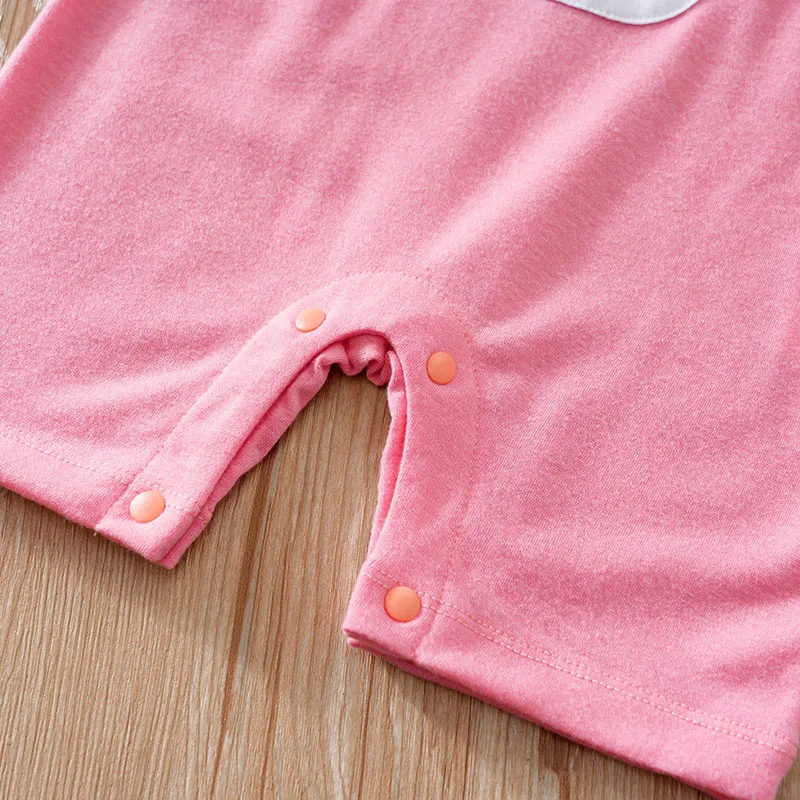 ملابس أطفال لطيفة على شكل فيونكة كرتونية على شكل أرنب مريحة وناعمة للأولاد والبنات صيفية بأكمام قصيرة