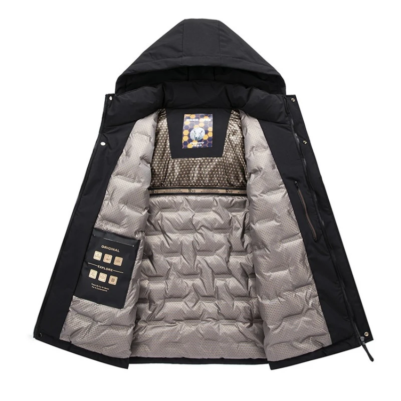 Men's 2025 Winter Fluorescent Green Wool Blend Cotton Jacket - Fluorescent Green (Black/Red/Khaki) Cotton-Padded Jacket​