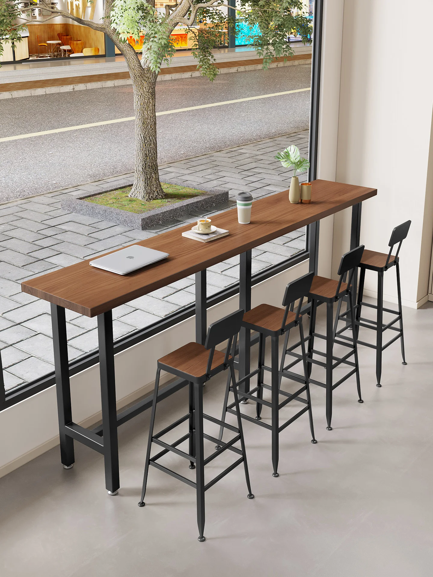 

Commercial milk tea dessert shop window bar table bar cafe