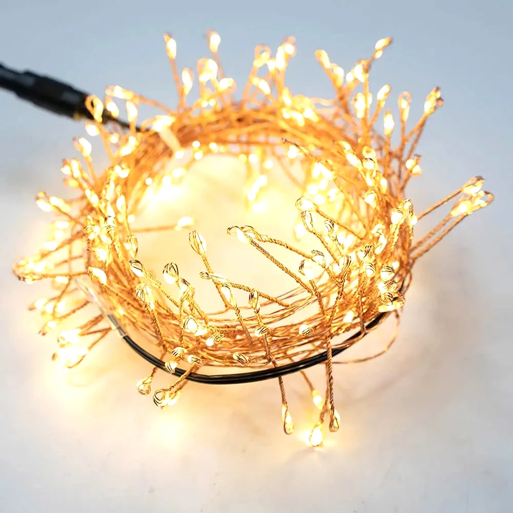 18M 500LED Cluster LED String Fairy Lights Copper Wire Outdoor Christmas Tree Light Garland For New Year Street Home Party Decor