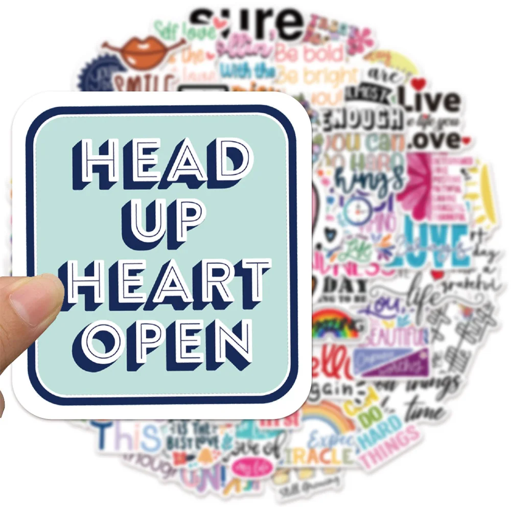 52PCS Inspirational Graffiti Stickers DIY Phone Case Laptop Water Bottle Waterproof Stickers