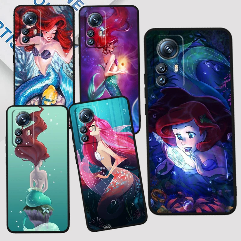 

Disney The Little Mermaid For Xiaomi Mi 14 13T 13 12T 12 11T 11i 11 10T 10 Pro Lite Ultra 5G Black Back Phone Case