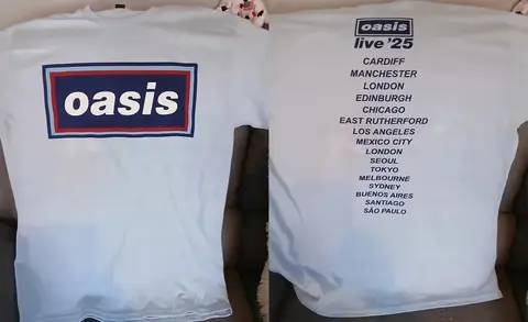 T-shirt Oasis 2025 Double-sided Printed T-shirt Men Women Summer Leisure Sports  Comfortable Breathable Short Sleeves