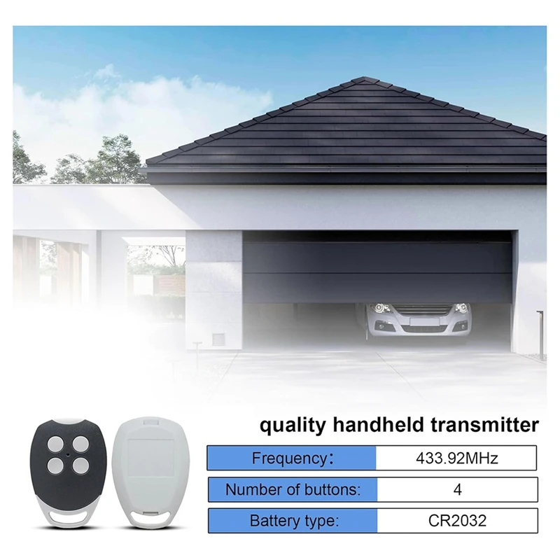 Abridor de puerta de garaje de 433,92 Mhz, 2 uds., Control remoto para puerta de garaje para Ditec GOL4, BIXLG4, BIXLP2, transmisor de mano