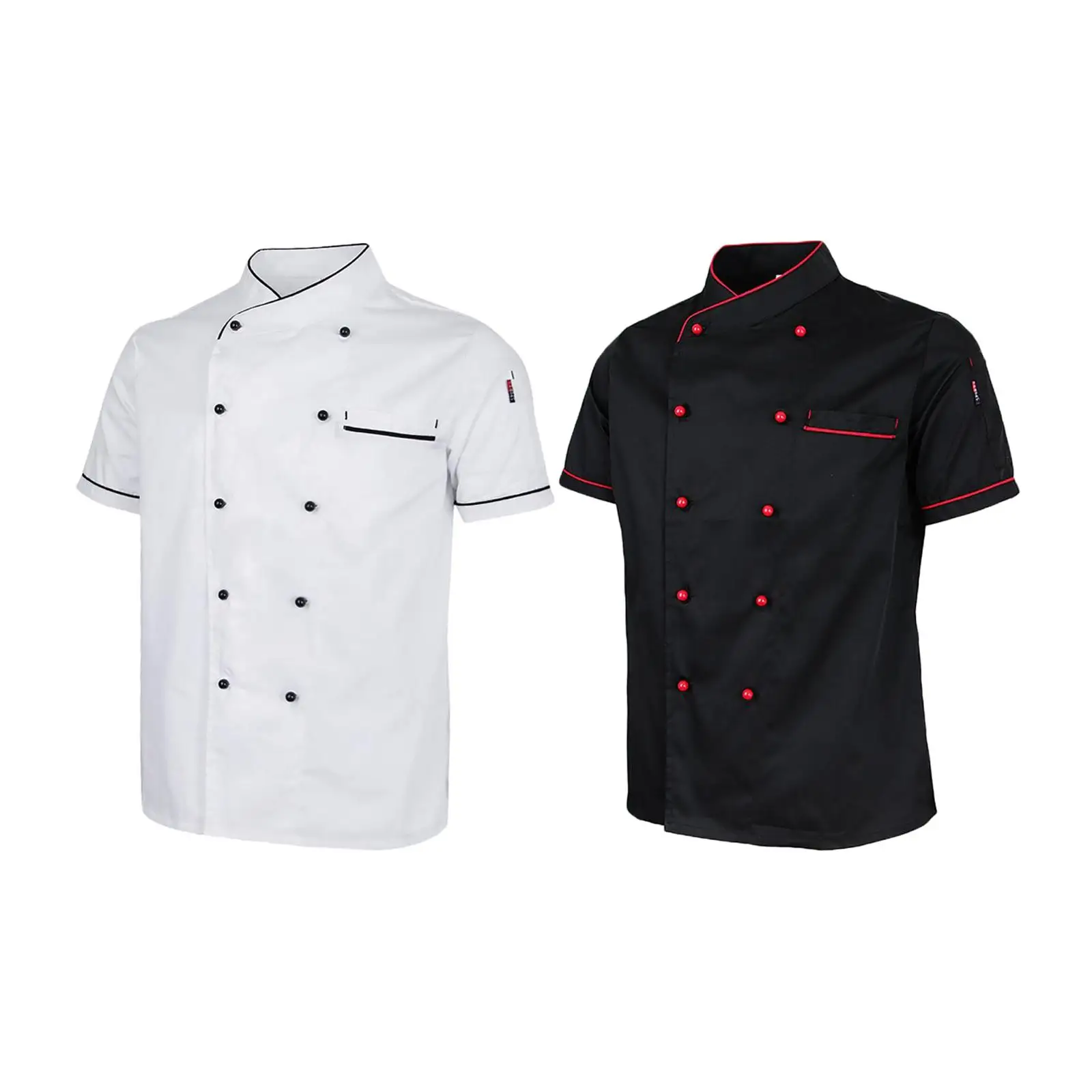 Unisex Chef Jacket Food Service Short Sleeve Breathable Executive Uniform Clothes Chef Coat for Catering Waiter Hotel Restaurant