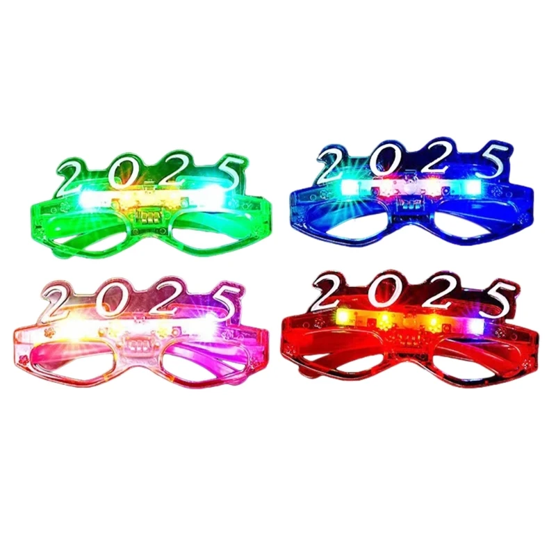 2025 New Year Eyeglasses 3 Modes LED Light Up Glasses 2025 Graduation Glasses