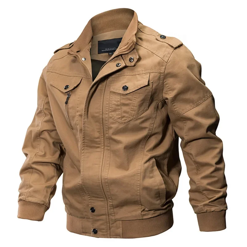 Military Bomber Jacket Men Spring Autumn Casual Multi-pocket Pilot Jackets Male Army Cargo Flight Mens Jackets M-6XL