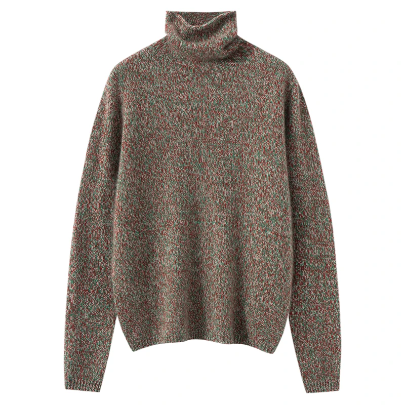 

Роскошный женский свитер из 100% кашемира, цветной вязаный пуловер из пряжи с высоким воротником, свитер из чистого кашемира, осень-зима, толстые теплые топы