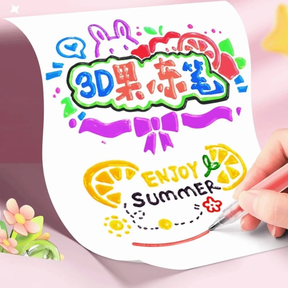 

Набор из 12 шт., блестящий гель, 3D флуоресцентная ручка, товары для рукоделия, сделай сам, ручка для рисования желе, поздравительная открытка, контурная ручка, скрапбукинг