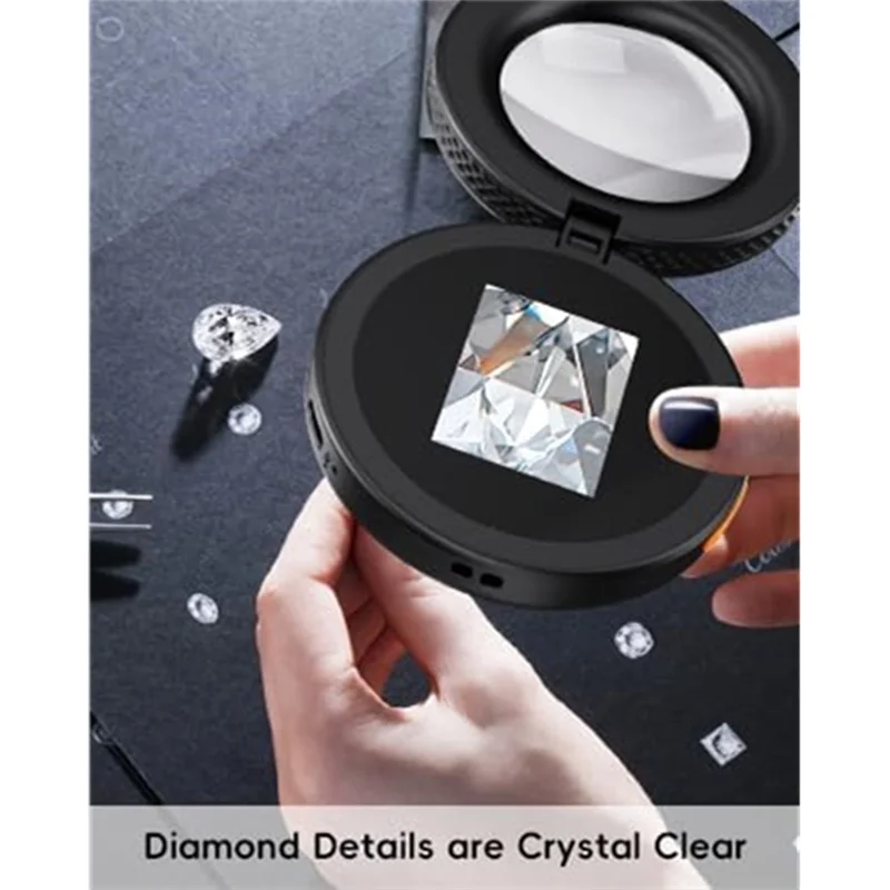 at82-ライト付きオートフォーカスミニコイン顕微鏡、虫眼鏡3レベルの光調整、高齢者の読書用拡大鏡