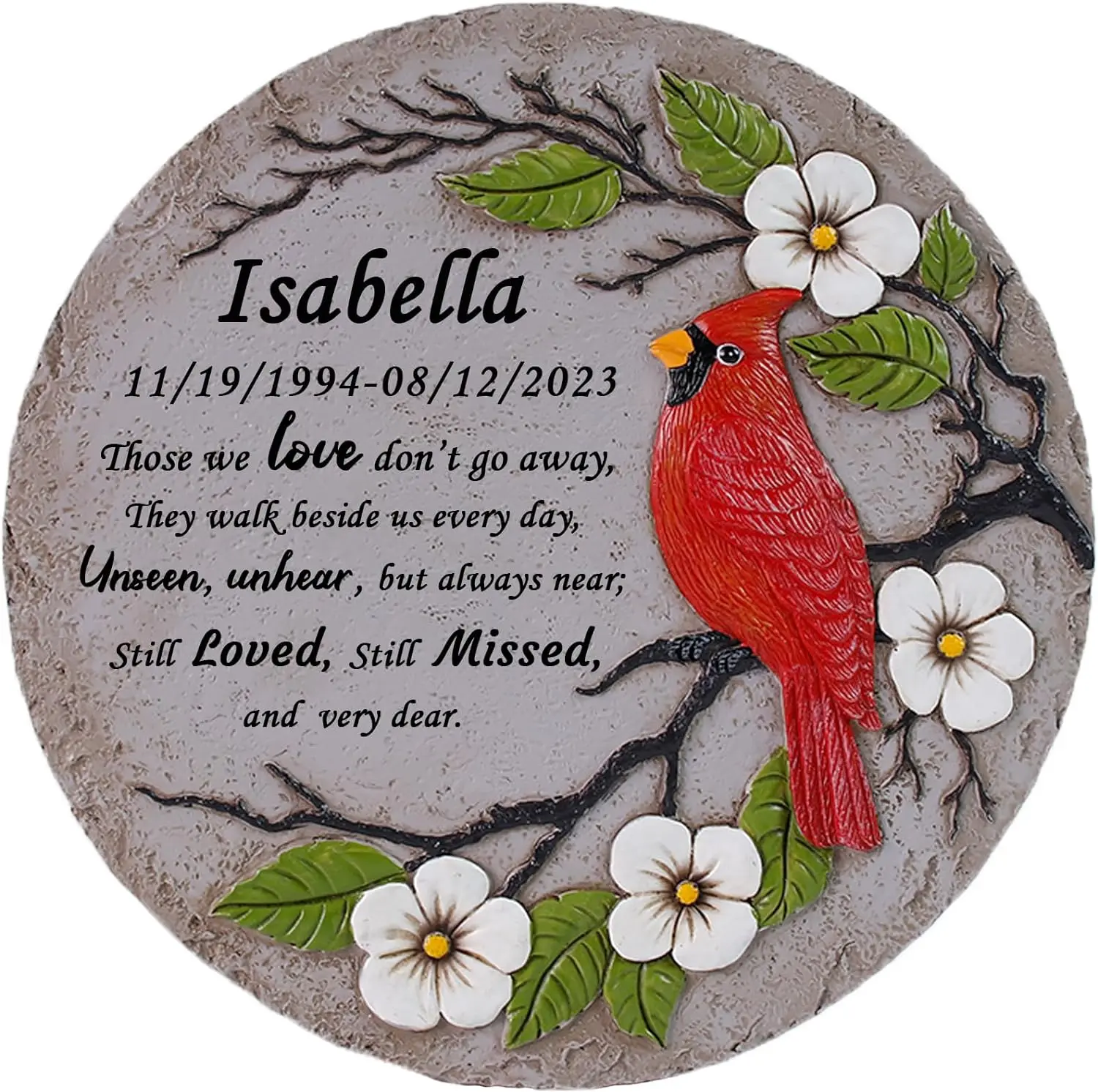 

Personalized Human Memorial Garden Stone Cardinal Memorial Plaque Headstone for Graves Tombstone Engraved Garden Memorial Stone