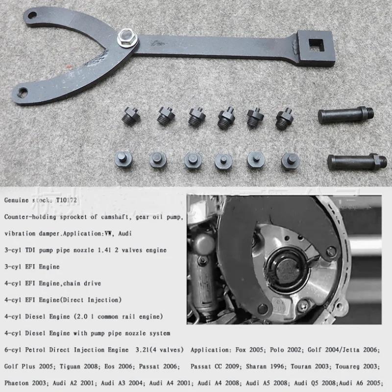 1/2 Inch 15Pc Adjustable Variable Pin Spanner Wrench Automobile Tool Universal Camshaft Pulley Puller Remover Kit