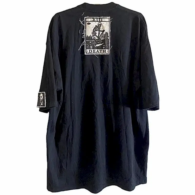 100% Cotton T Shirt Women Dark Punk Printed T-shirt Fashion Patch Patchwork Short Sleeve Tops Men Summer Trend Loose Tshirt Goth