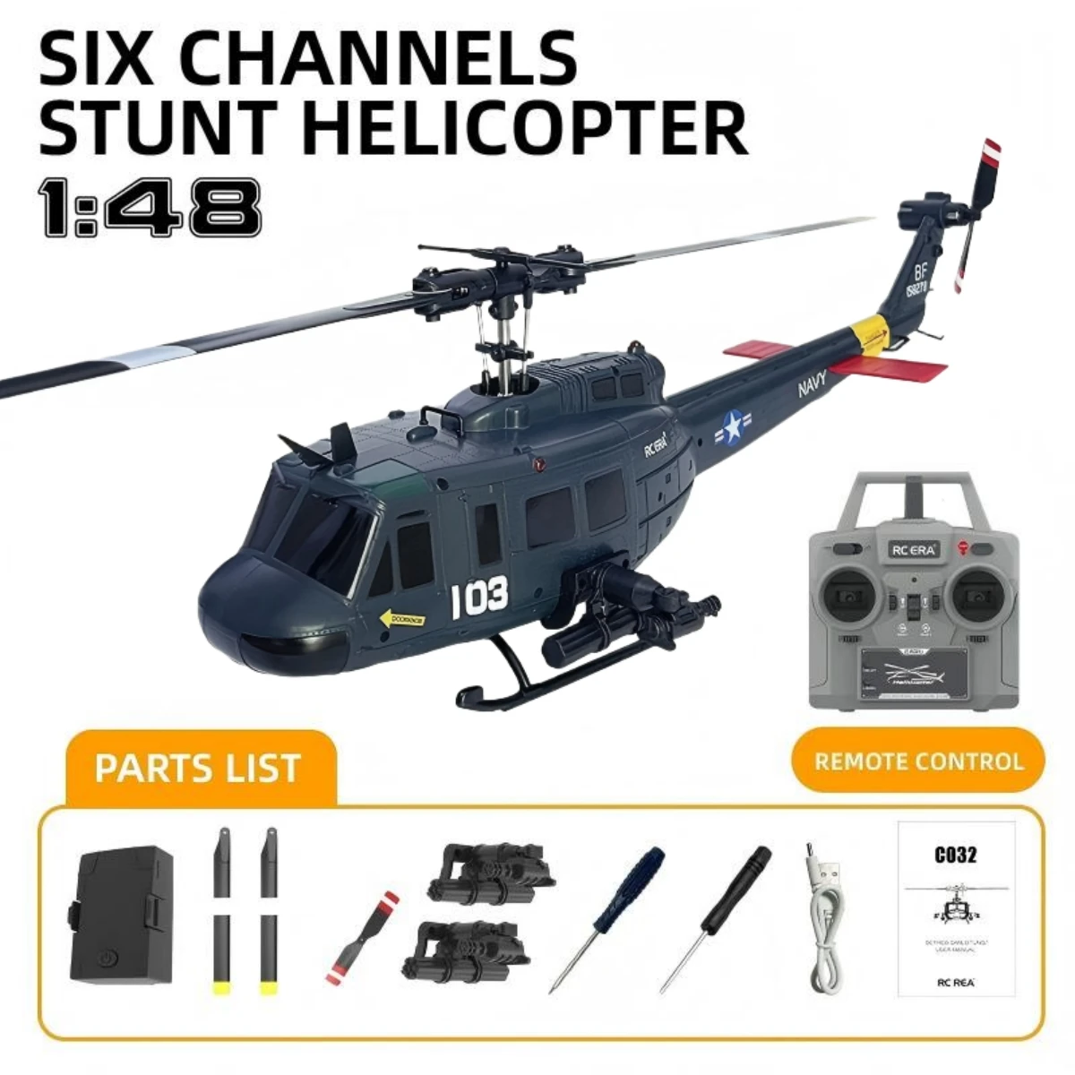 

C032 RC Helicopter 2.4G 6-Aixs Gyroscope 6CH Altitude Hold Optical Flow Brushless Remote Control Helicopter Toys For Kid Adult