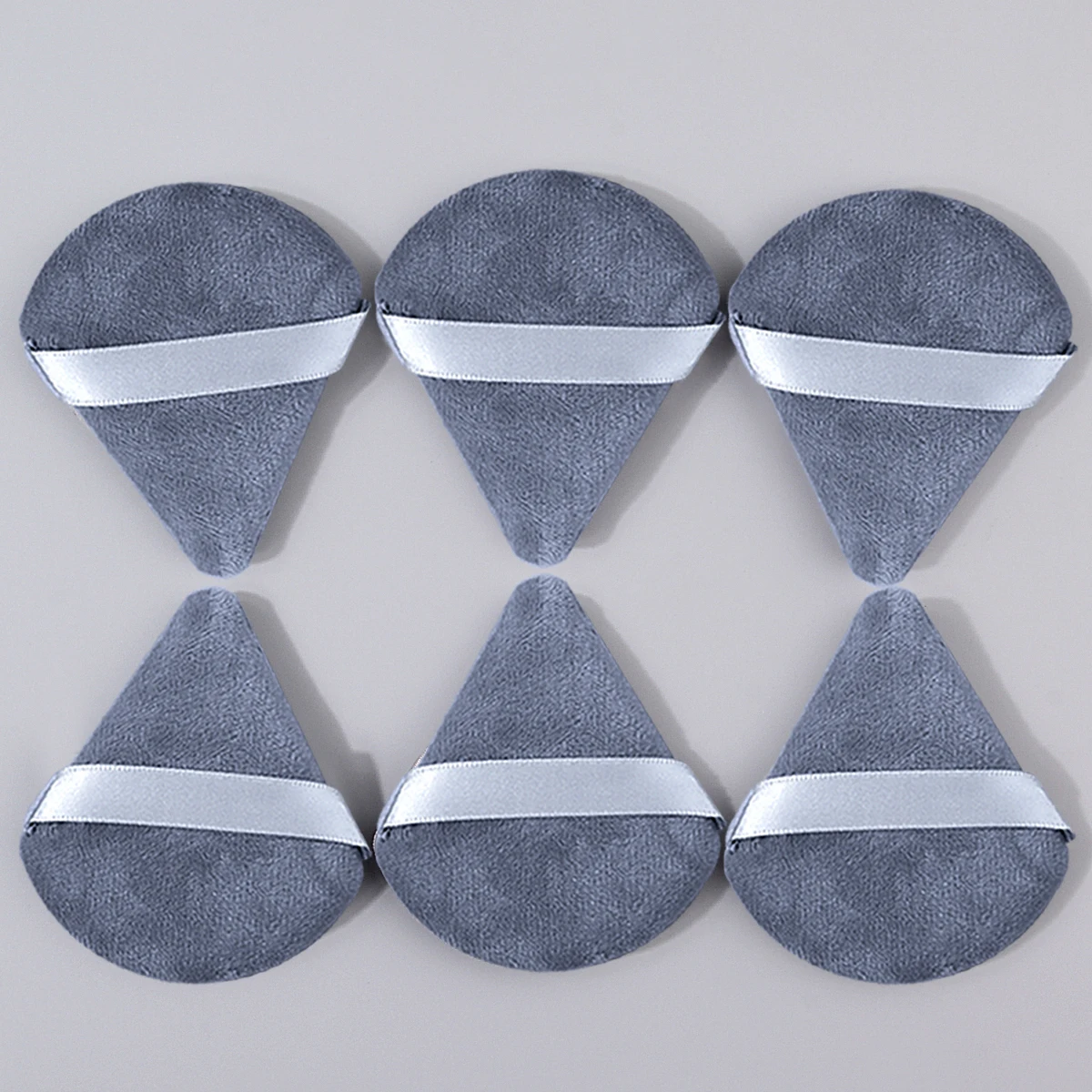 Esponja triangular de esponja suave, herramienta de maquillaje profesional, seca y húmeda, doble propósito, 6 uds.