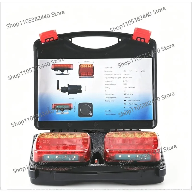For Wireless Trailer Light Kit, Rechargeable Magnetic LED Tow Light with Suction Base, IP67 Waterproof