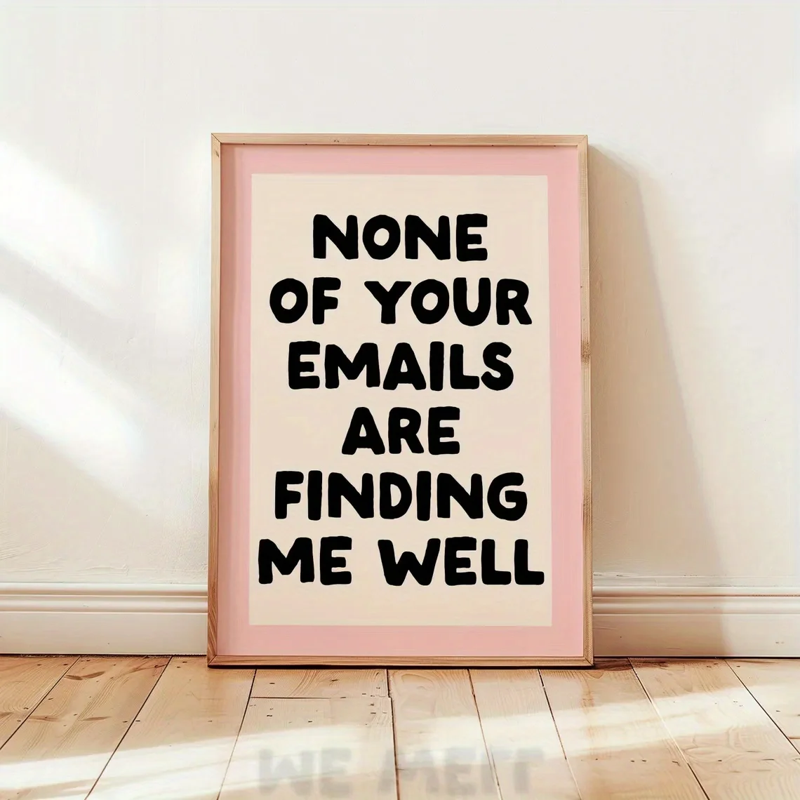 2D Flat, 2D Flat, 1pc Wall Decoration, a Retro Poster Featuring The Quote 'All Your Emails Can'T Find Me', Humorous Mental He