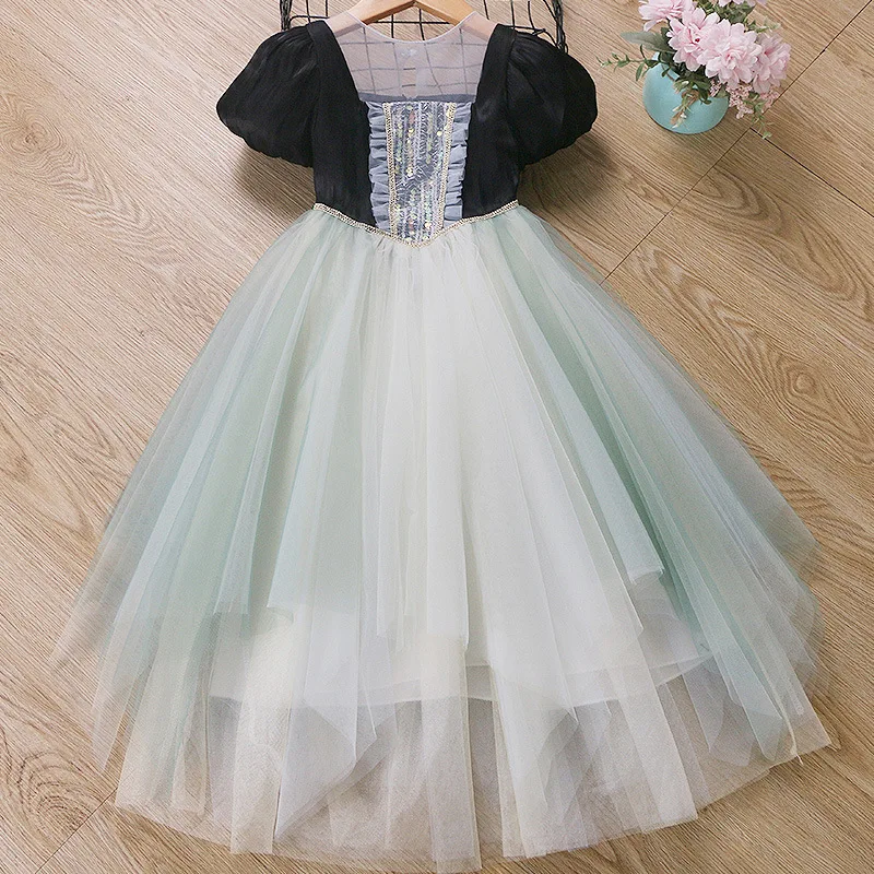 Elegant Snow Princess Party Girls Dress Cosplay Costume Cartoon Queen Halloween Prom Dresses Girl Carnival Christmas Kids Clothe