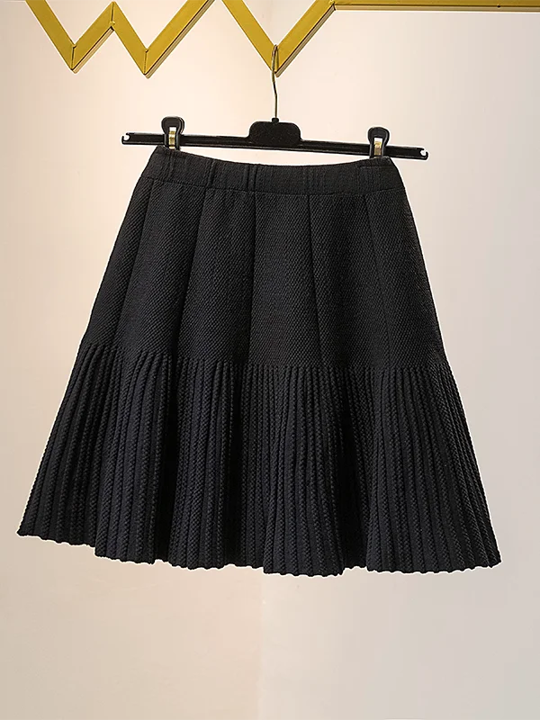 

Вязаная юбка трапециевидной формы с высокой талией для женщин больших размеров, осенне-зимние юбки Faion ort, корейские свободные облегающие юбки