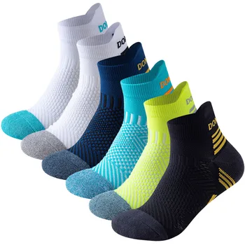 Chaussettes de course professionnelles pour Marathon, pour hommes et femmes, sport, Fitness, épais, rembourré, Tube court, coupe basse, bateau, cheville