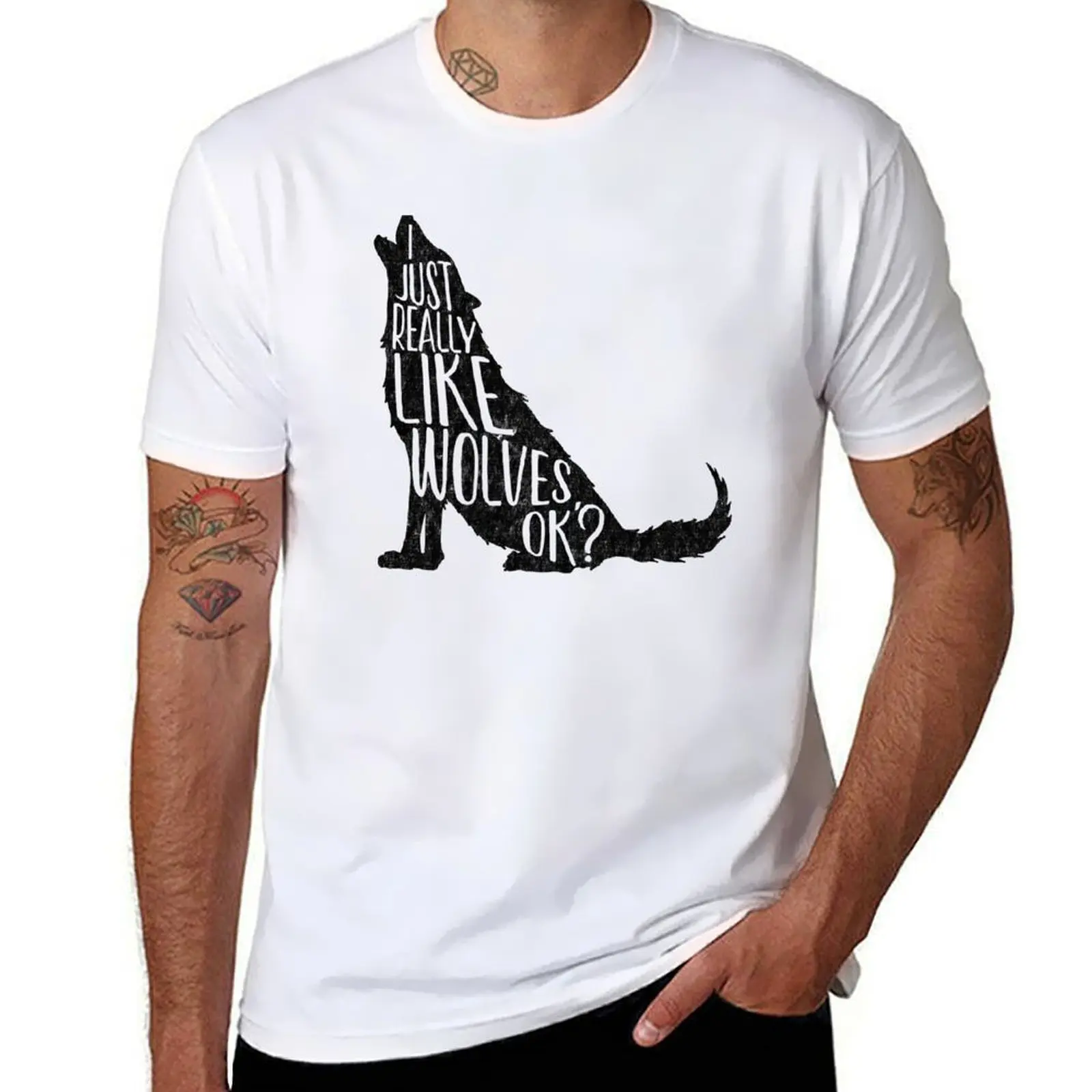 

I Just Really Like Wolves OK - Funny Wolf Design T-Shirt t shirts for man graphic tees t shirt man casual T-Shirt