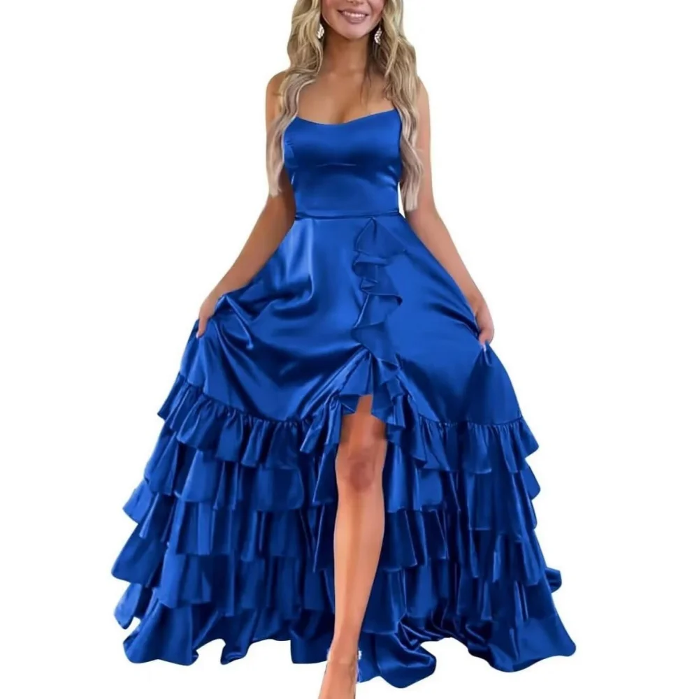 

Simple Elegant Homecoming Dress A Line Spaghetti Straps Prom Gowns Backless Party Dresses New Arrival Vestidos De Fiesta