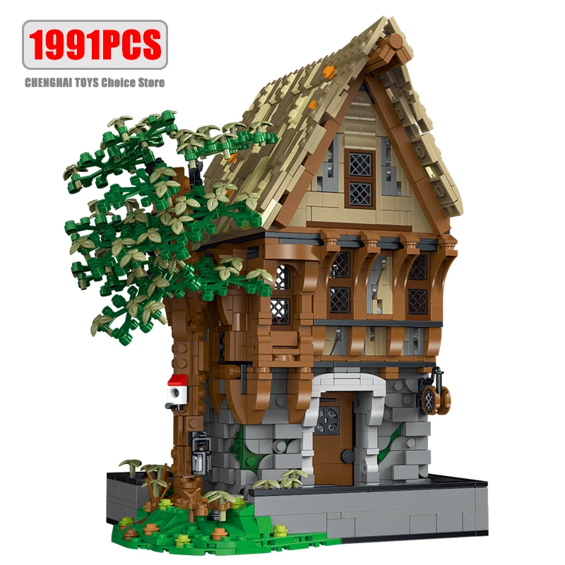 

1991pcs Medieval Blacksmith Shops Building Blocks Model MOC Modular Architecture Street View Set Bricks Toys Gift for Kid 033031