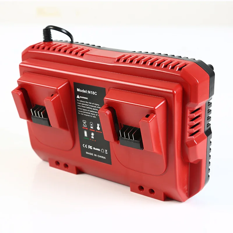 

Power Charging Station 18V Lithium Battery Rapid Charger Compatible for Milwaukee 18V Lithium Batteries Dual-Slot Rapid Charger