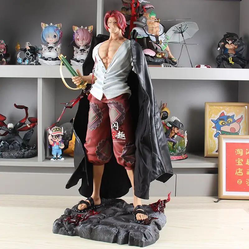 73 سنتيمتر قطعة واحدة شانكس أنيمي الشكل الأحمر يونكو الشعر الأحمر شانكس عمل تمثال نموذج بولي كلوريد الفينيل تمثال مكتب الديكور الاطفال لعبة الهدايا #2