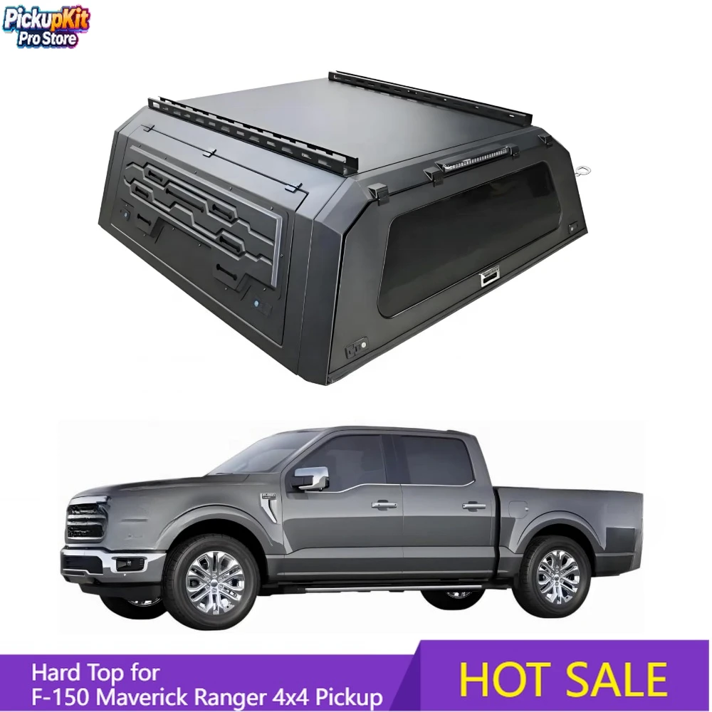 

Premium Lockable Aluminum Steel Truck Camper Canopy Custom Fit Hardtop Bed Cap for F-150 Maverick Ranger 4x4 Pickup