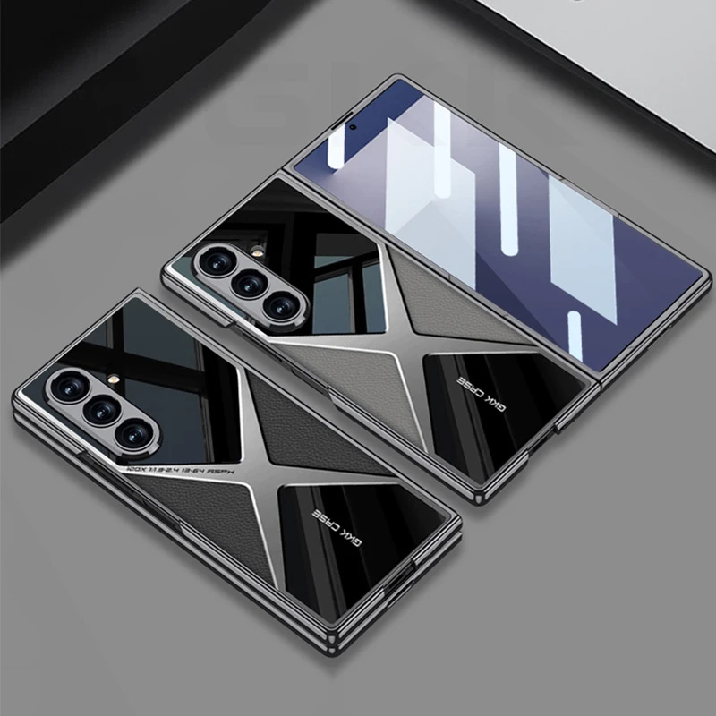 Luksusowe etui GKK Super X z powłoką galwaniczną do Samsung Galaxy Z Fold 7 6, szkło na ekran zewnętrznego modułu, twarde plastikowe plecki, etui na Galaxy Z Fold7 — zdjęcie produktu 3